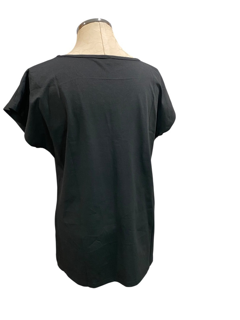Large Set of 2 Womens New Activewear Tops V-Neck Tshirts Black White