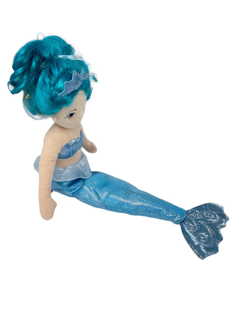Aurora World Sea Sparkles Mermaid Doll Blue Hair Outfit Fin 17" Plush Doll Toy