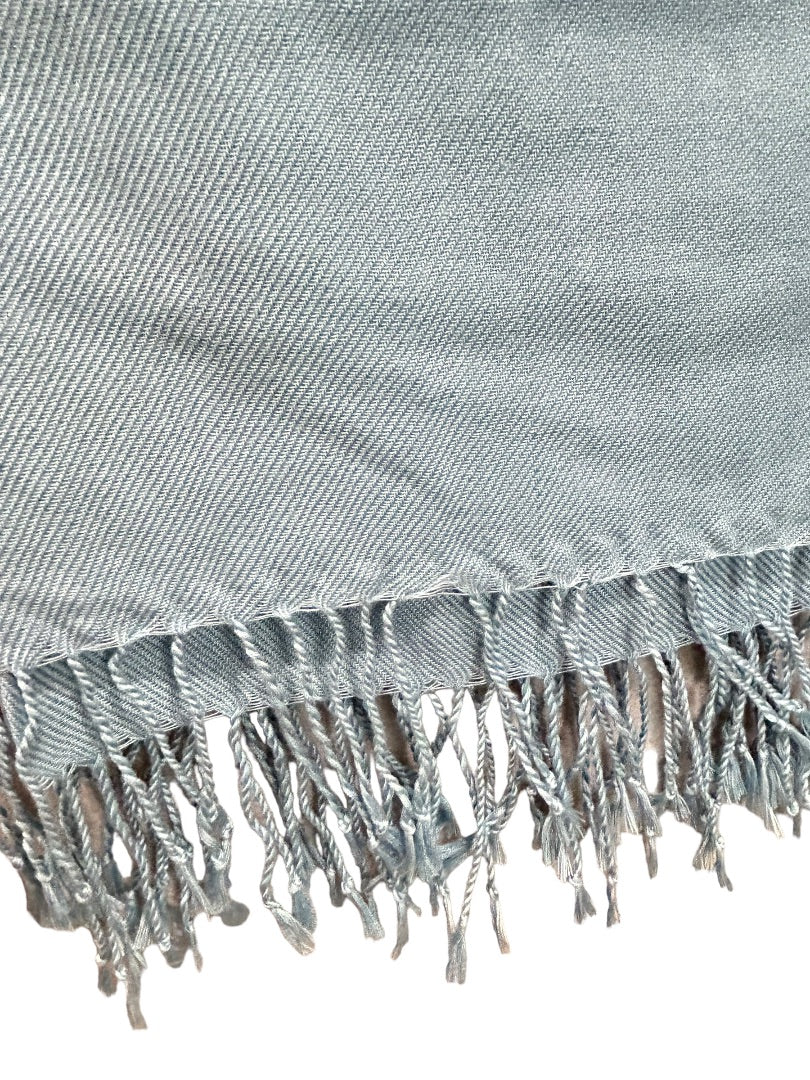 Light Blue New Pashmina Scarf Shawl Fringed 31" x 74"