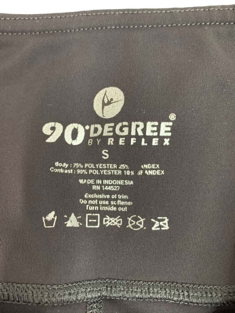 Small 90 Degree by Reflex Womens Black Activewear Leggings Crop