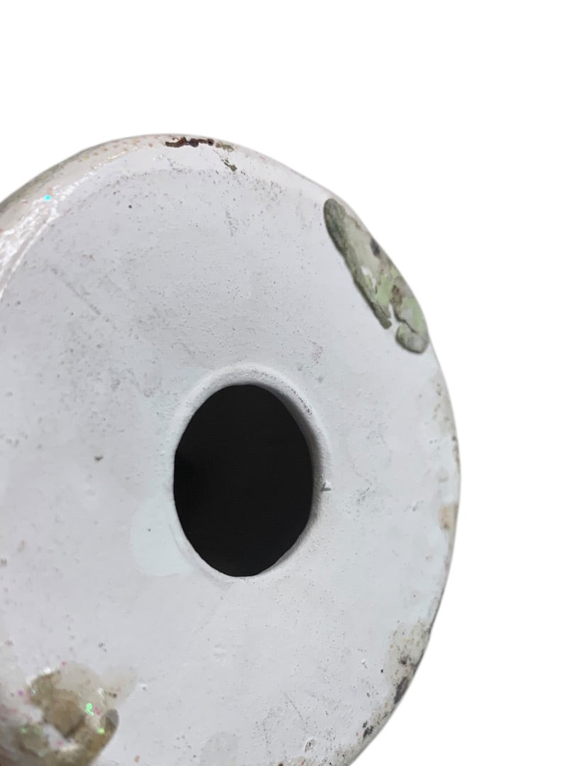 Ceramic Angel Chubby Star Sparkles Green 5 Inch Christmas