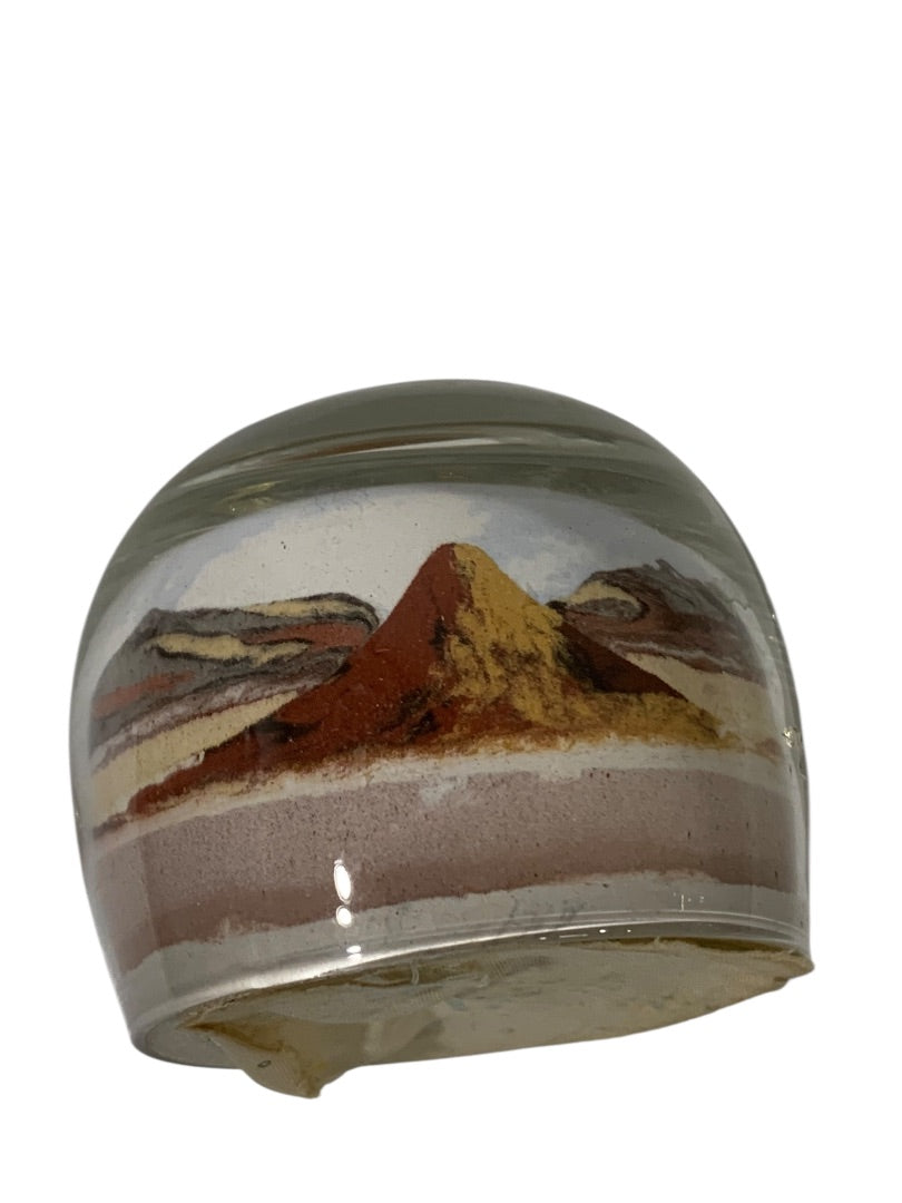 Vintage Painted Desert Sands Paperweight Hand Made Native American