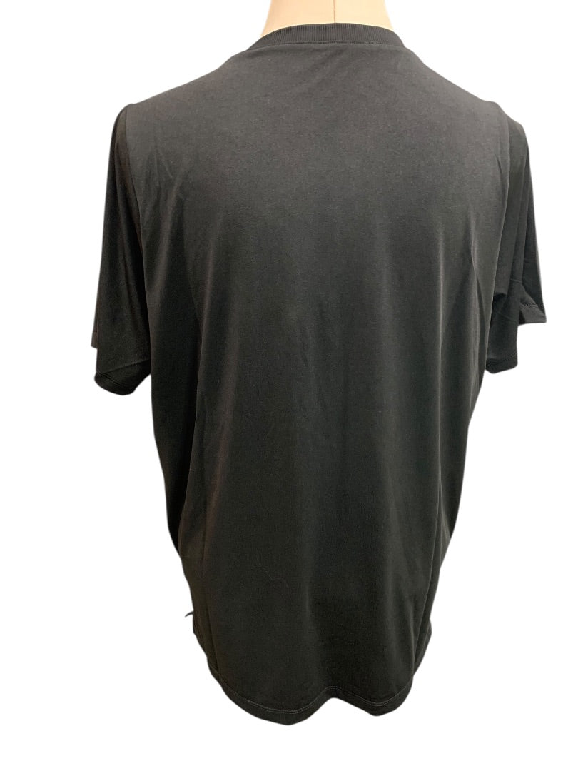 Large Womens V-Neck Black Activewear Tshirt New Short Sleeve
