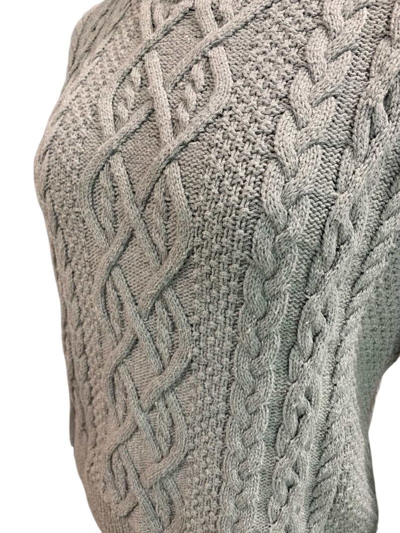XS Abercrombie & Fitch Womens Cable Knit Gray Pullover Sweater Heavy