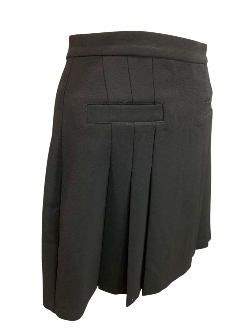 Size 4P Loft Petites Womens Black Skirt Back Zip Pleated