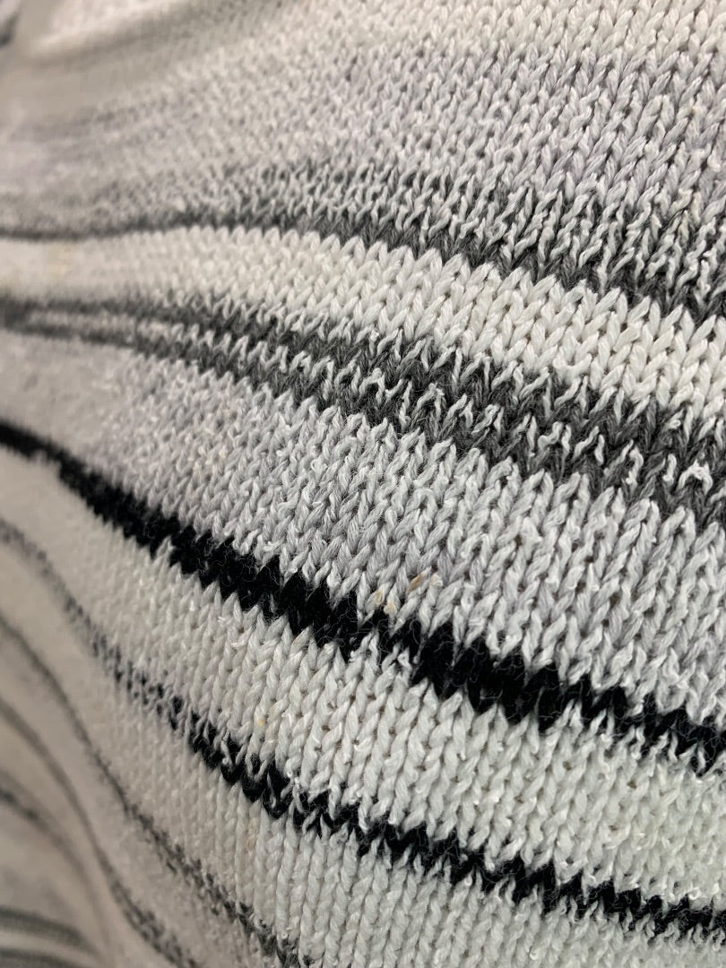 1X T by Talbots Womens Striped Gray Pullover Sweater Cotton Blend