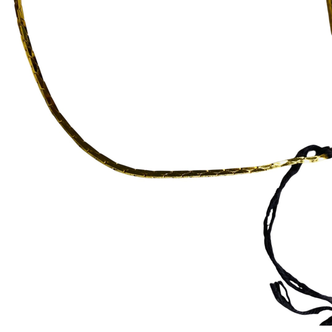 New The Fabrini Collection Goldtone Cobra Chain Necklace 16 Inch Spring Clasp