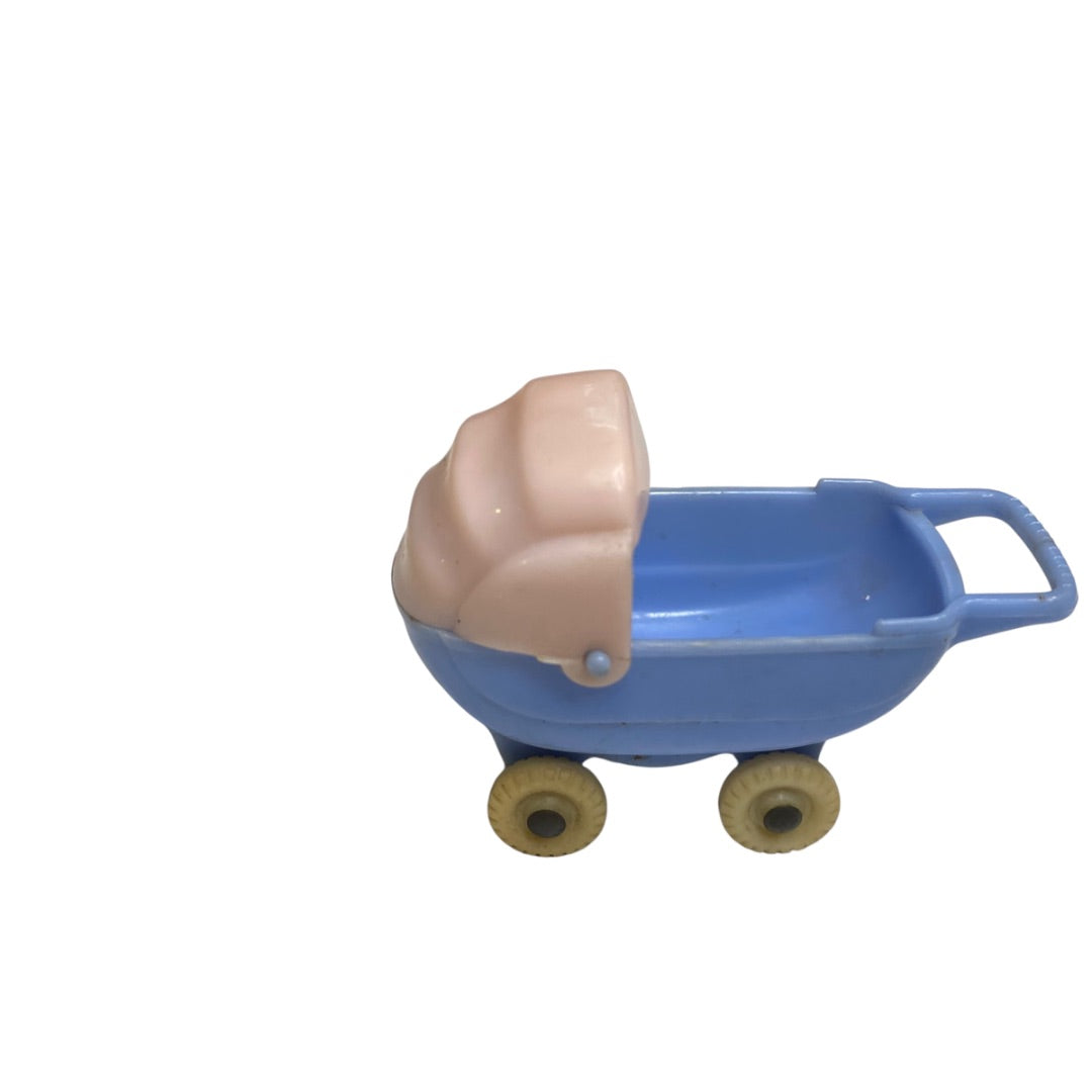 1950s Acme Dollhouse Miniature Baby Buggy Carriage Plastic 2.75"L