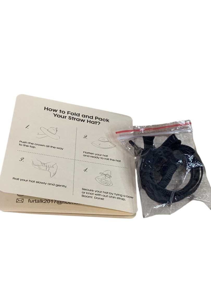 Medium Large Furtalk Packable New Womens Straw Sunhat Chin Strap