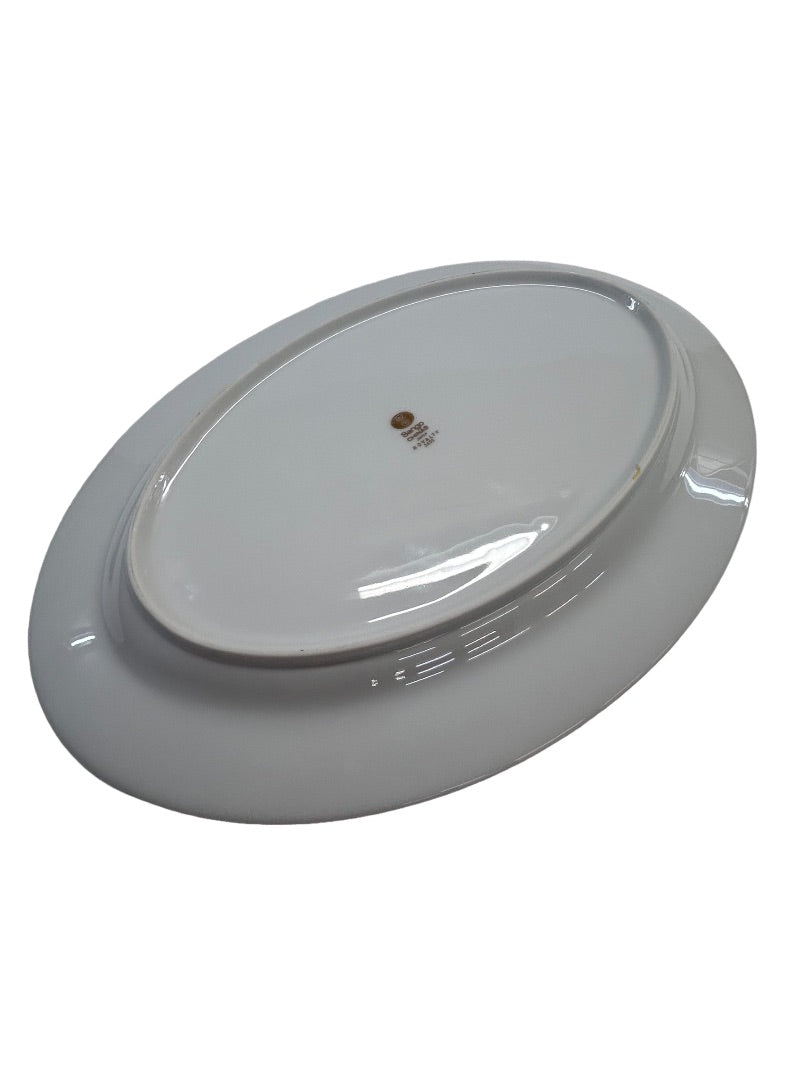 Sango Royalty Pattern White Gold Trim 14" Oval Serving Platter 1970s