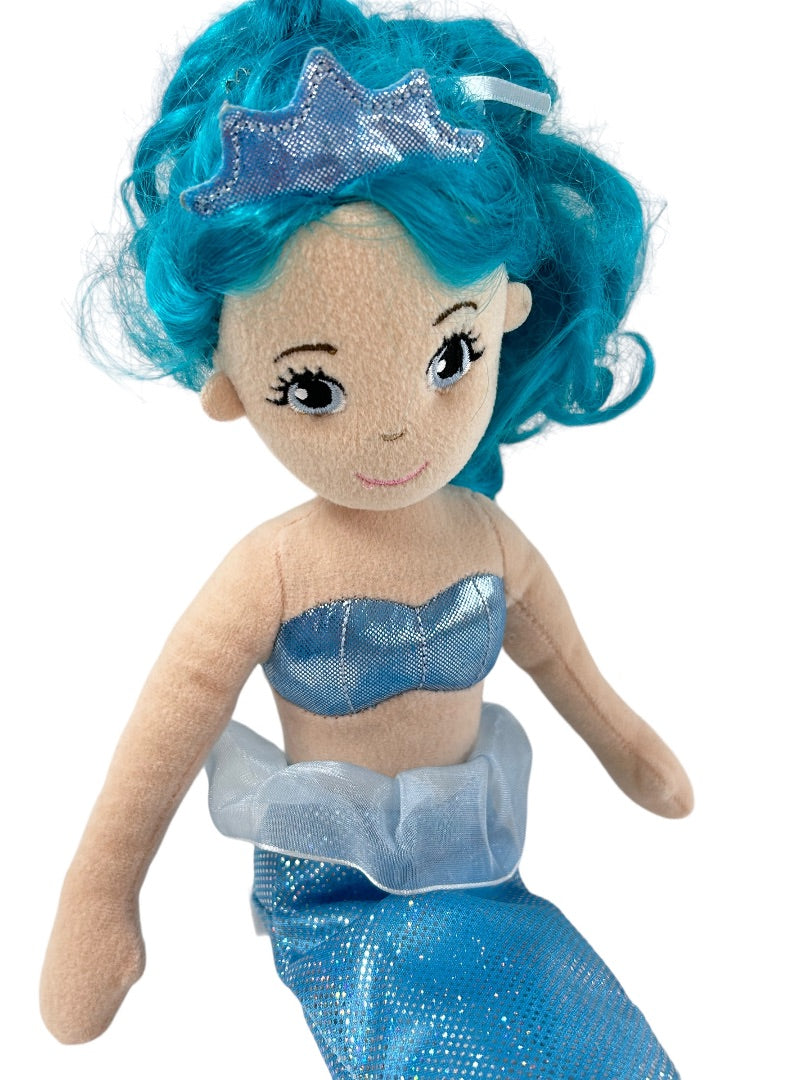 Aurora World Sea Sparkles Mermaid Doll Blue Hair Outfit Fin 17" Plush Doll Toy