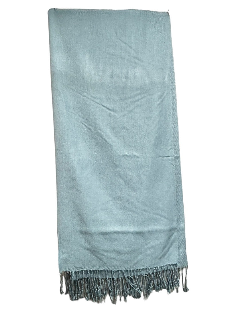 Light Blue New Pashmina Scarf Shawl Fringed 31" x 74"