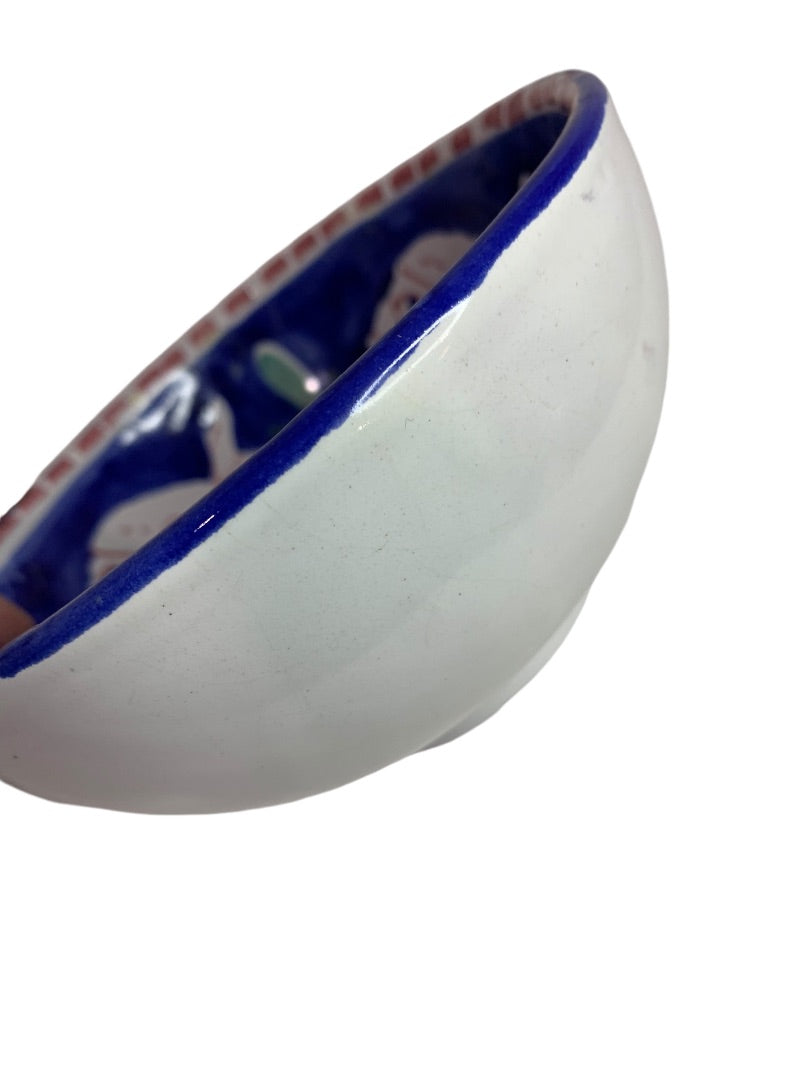 La Musa Vintage Italy Ceramic Fish Cereal Soup Bowl Repaired 6 Inch
