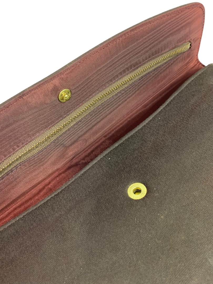 Vintage Brown Fabric Clutch Bag Purse and Change Purse