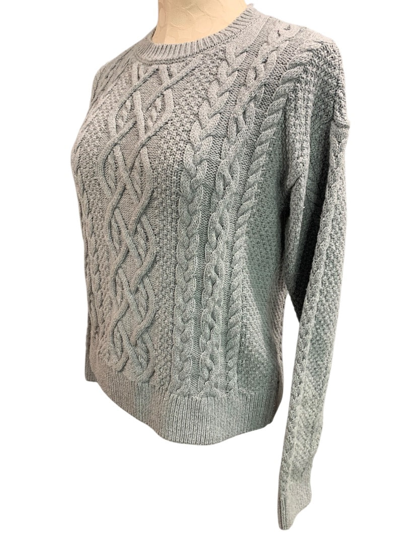 XS Abercrombie & Fitch Womens Cable Knit Gray Pullover Sweater Heavy