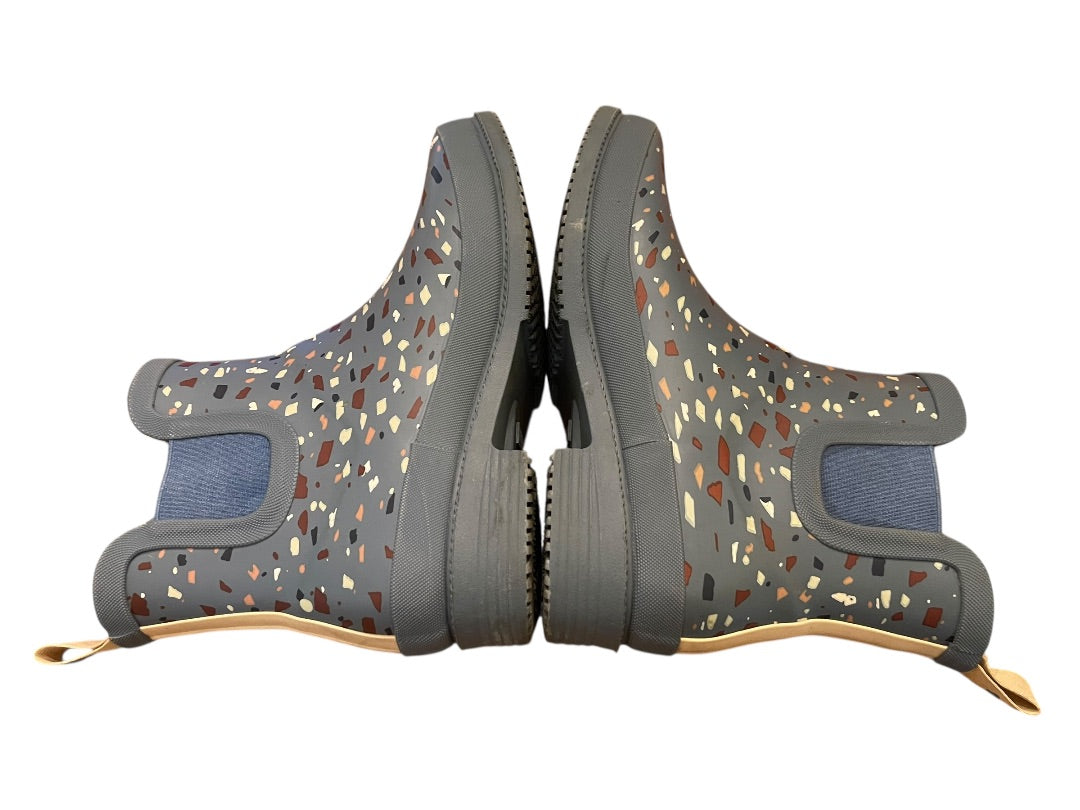 Size 8 Lucky Brand Reigney Terrazzo Rain Ankle Boot Blue Womens
