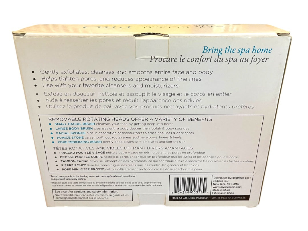 Spa Sonic Pro Skin Care System 2 Speeds New in Box