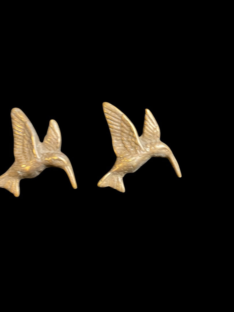 Set of 2 Brass Hummingbird Drawer Pull Knobs 54mm 2"
