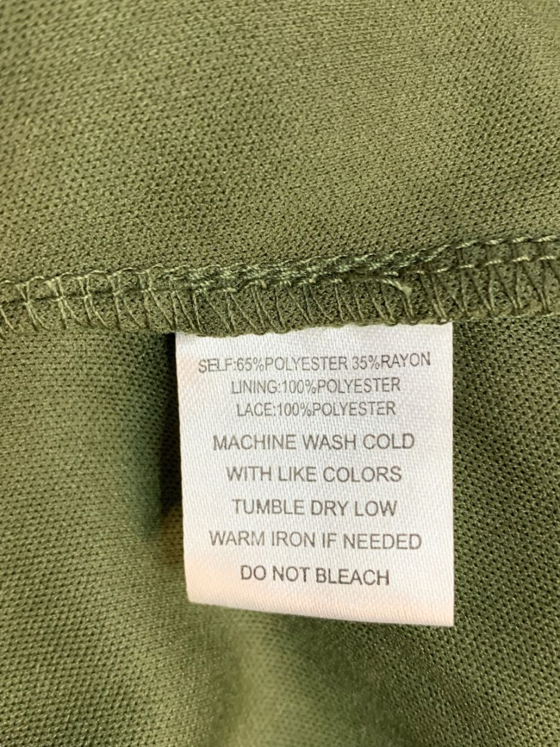 XL Indigo Rose Womens Boho Shift Dress Olive Green