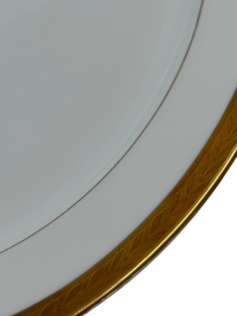 Sango Royalty Pattern White Gold Trim 14" Oval Serving Platter 1970s