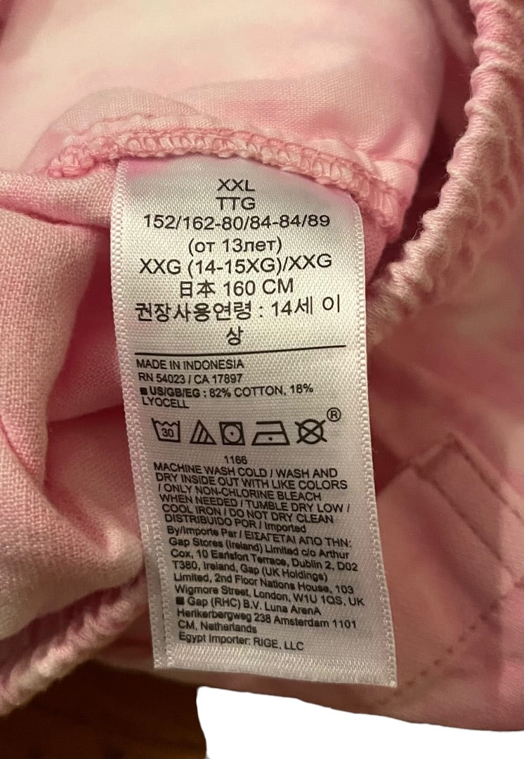 XXL (14-16) Gap Kids Elastic Waist Drawstring Girls Shorts Pink White