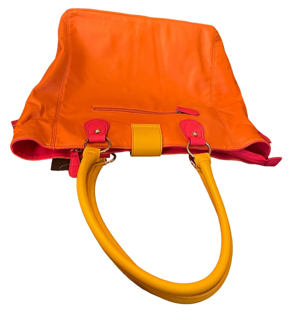 Apt 9 Large Handbag Zipper & Magnetic Closure Outside Pockets Orange NWT