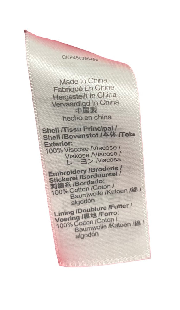 XS Madewell Eyelet Lucie Smocked Mini Dress Pockets Pink