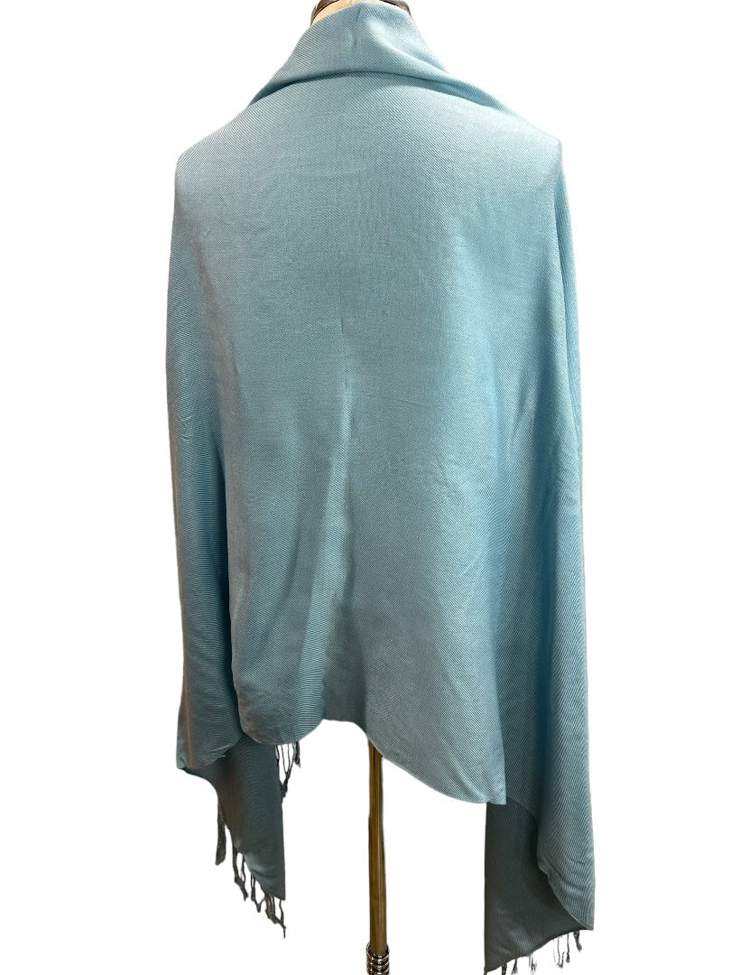 Light Blue New Pashmina Scarf Shawl Fringed 31" x 74"