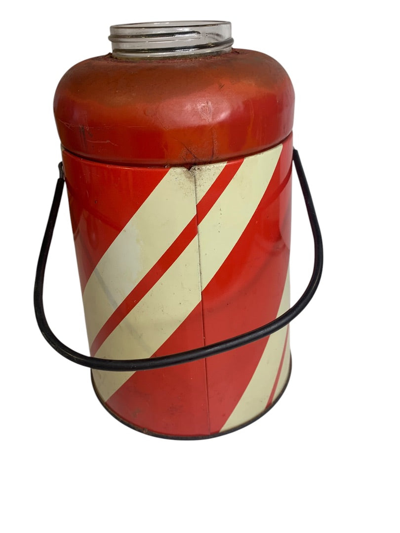 1950s Pelican Cooler Atlas Glass Jar Insert New Rochelle NY Candy Stripe
