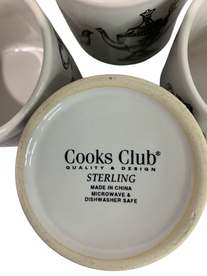 Cooks Club 4 Piece Demitasse Set In Box Kitchen Theme
