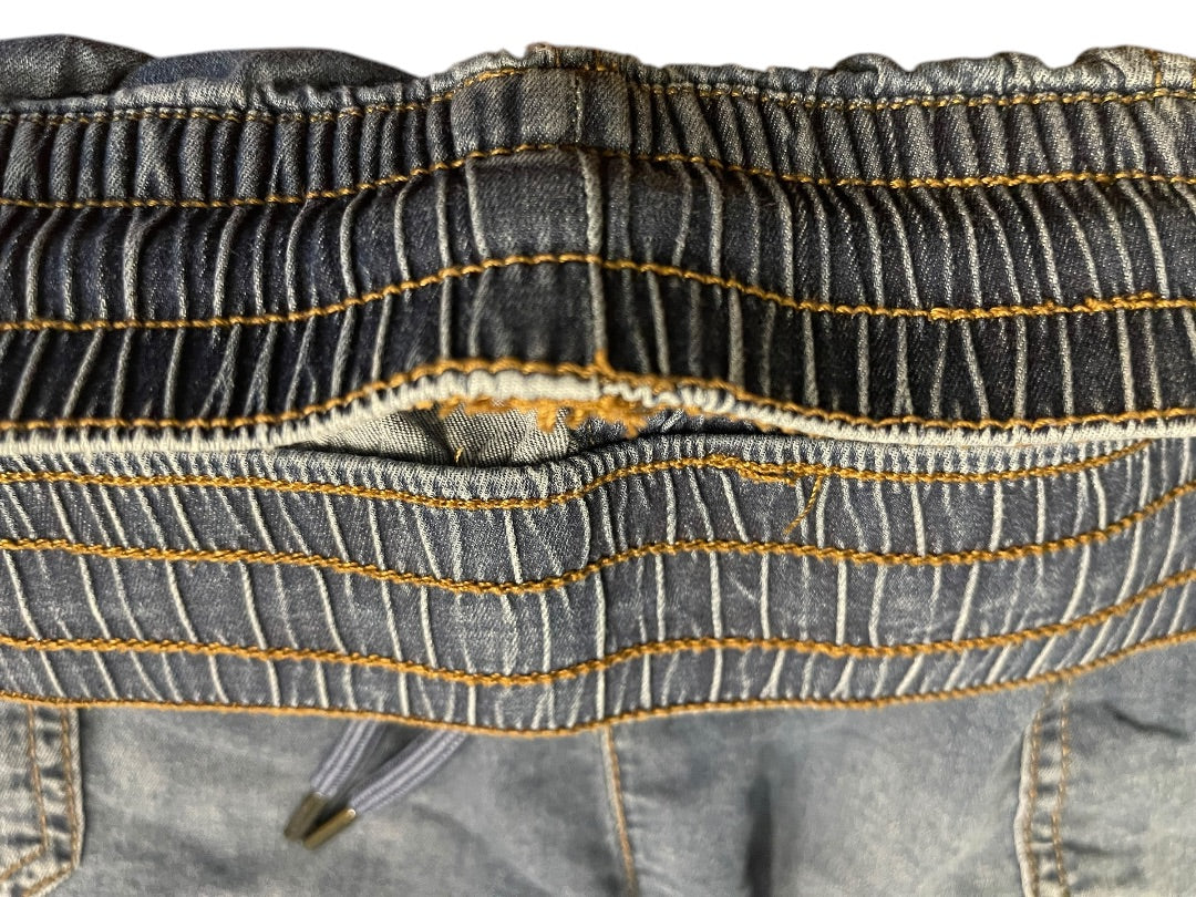 Large One 5 One Womens Pull On Jean Shorts Elastic Drawstring Pockets