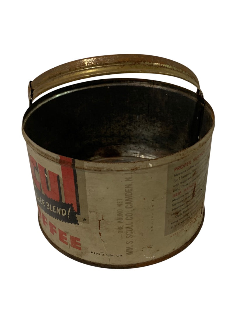 1947 Boscul Coffee Can Tin No Lid Camden NJ 1 Pound