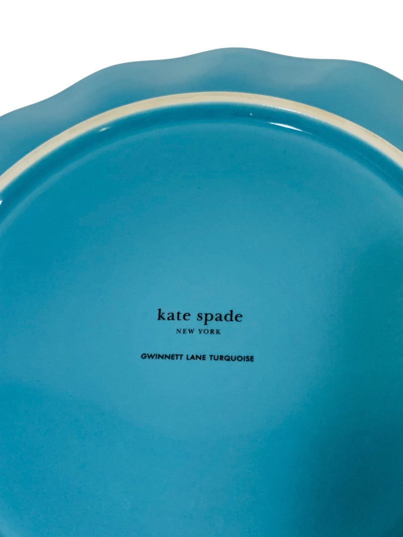 Lenox X Kate Spade Gwinnett Lane Turquoise 9.1 Inch Luncheon Plate