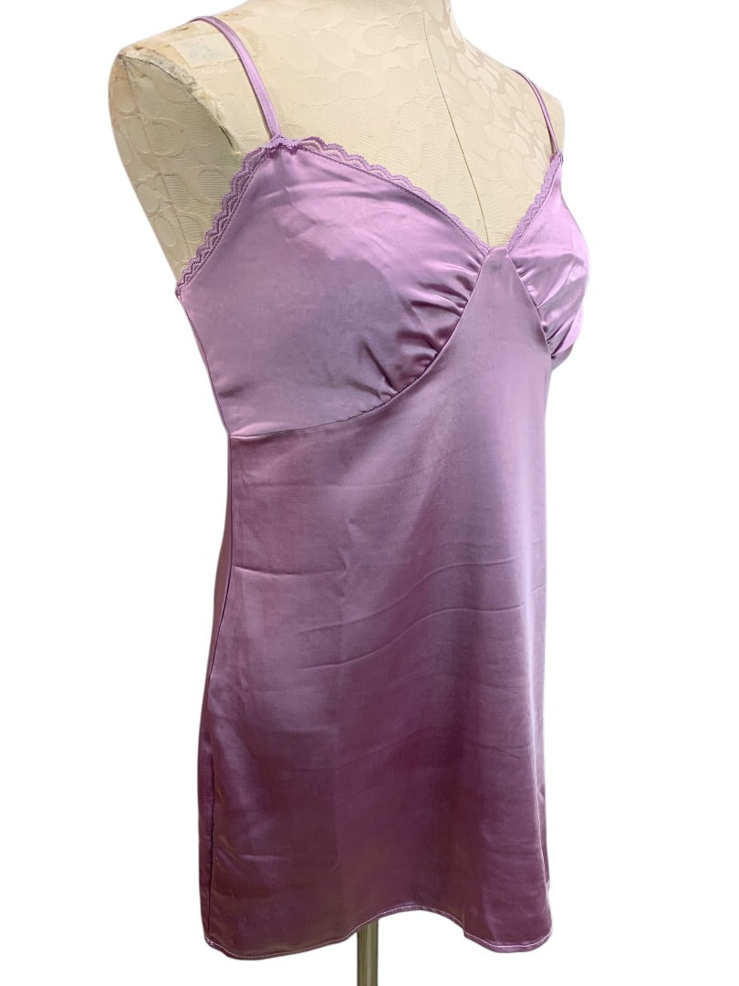 Medium L.A. Hearts Lavender Slip Dress New Satin Lace Trim