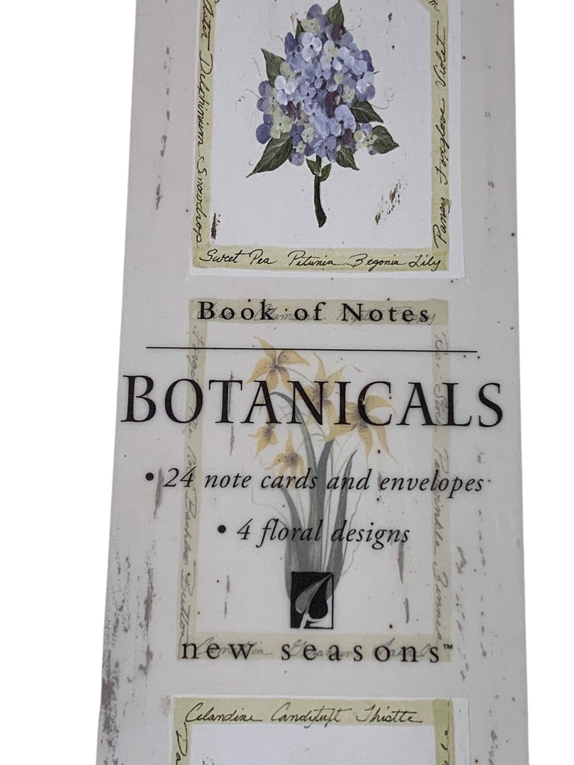 Book of Notes Botanicals New 24 Note Cards and Envelopes 4 Designs
