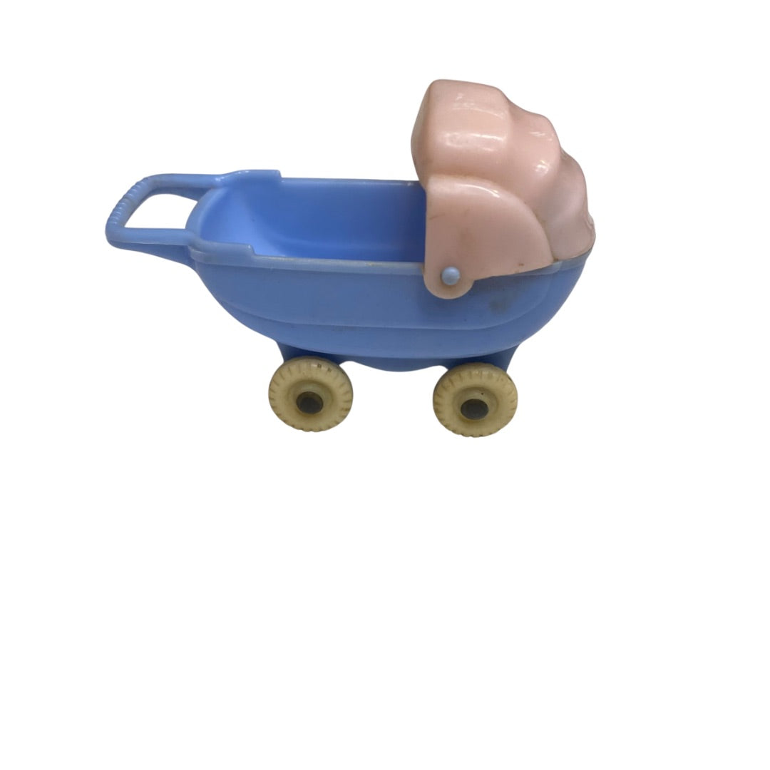 1950s Acme Dollhouse Miniature Baby Buggy Carriage Plastic 2.75"L