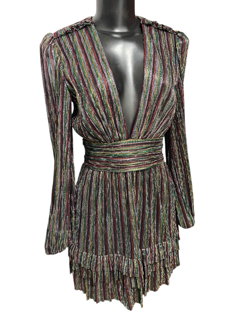 2 Rebecca Vallance Women's Black Metallic Ronnie Cutout Mini Dress