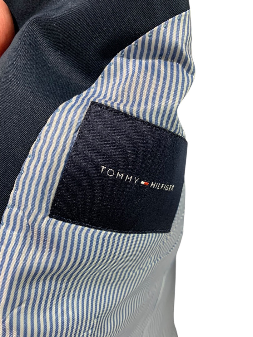 38R Tommy Hilfiger Mens Navy Blue Cotton Sport Coat Jacket