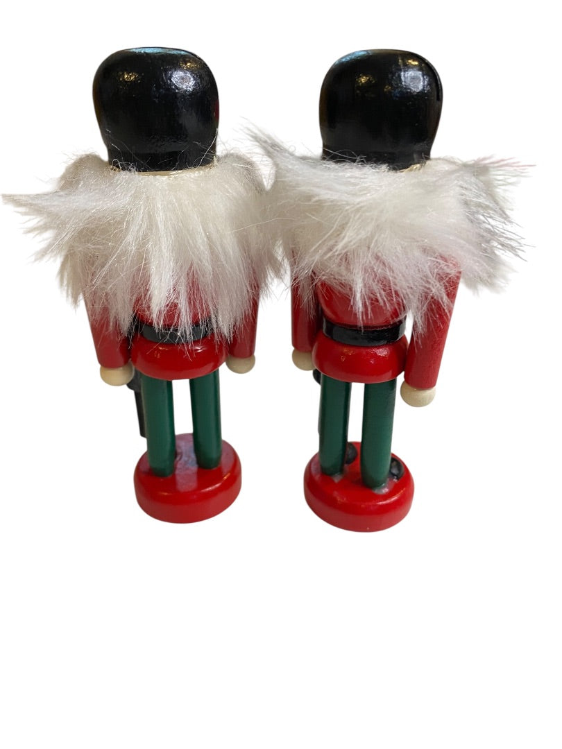 Set of 2 Decorative Nutcrackers 4.5" High Holiday Christmas Decor