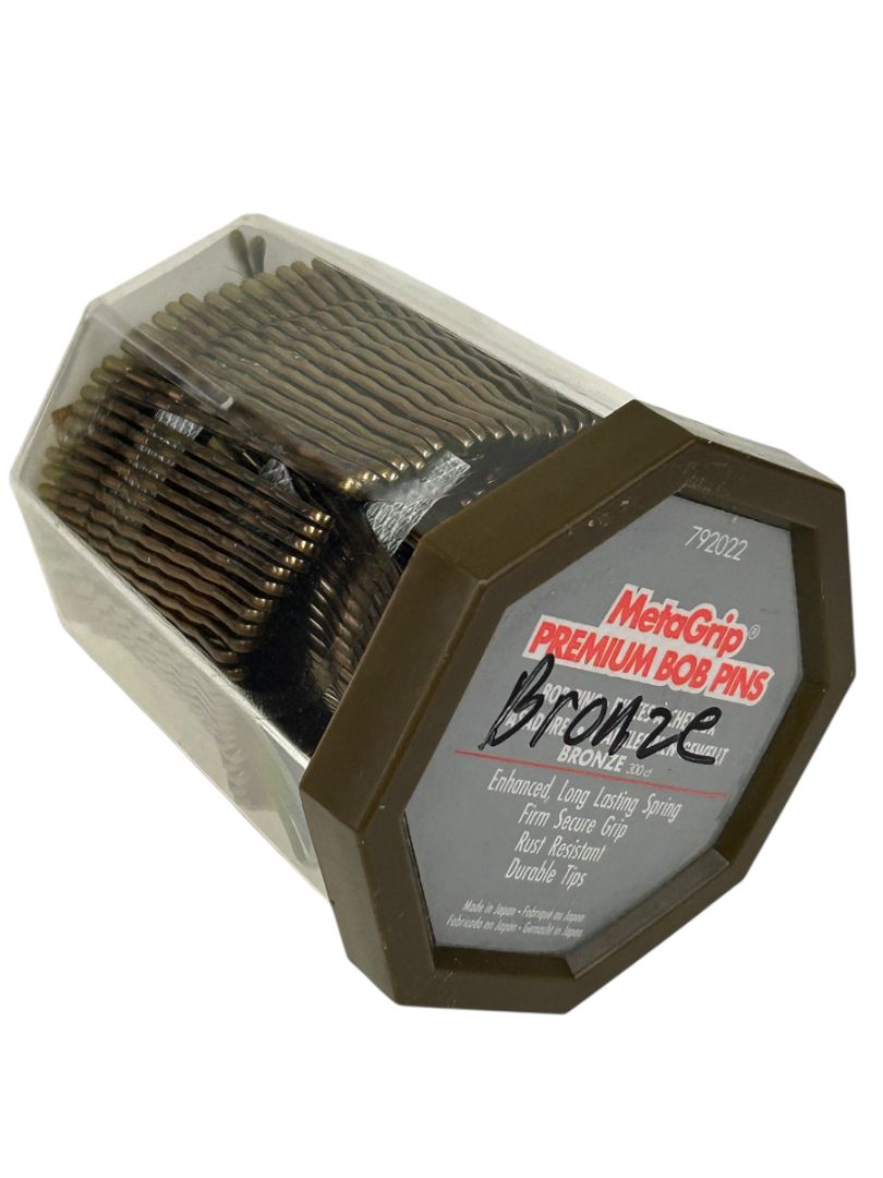 MetaGrip Premium New 300 Count Bobby Pins Grip Crimped Bronze
