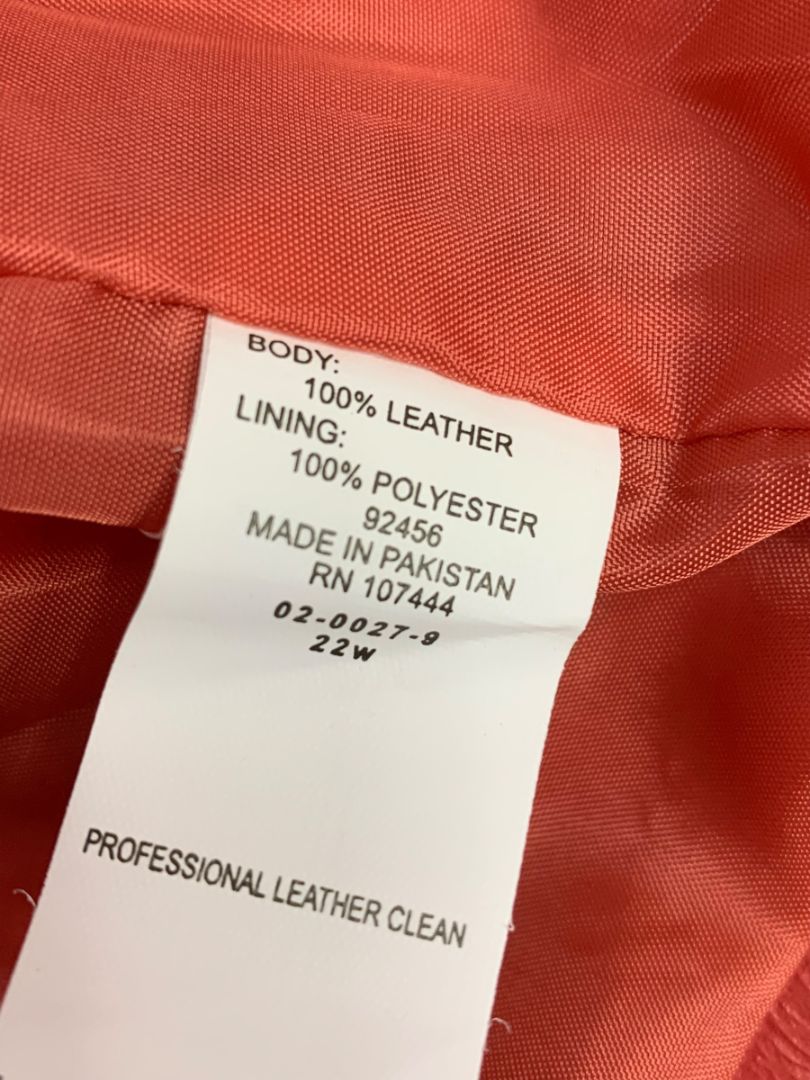 Size 22W Jessica London New Womens Coral Leather Jacket