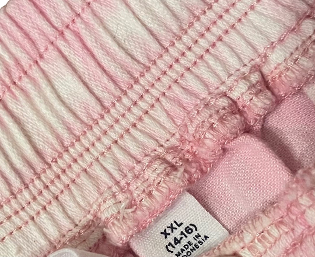 XXL (14-16) Gap Kids Elastic Waist Drawstring Girls Shorts Pink White