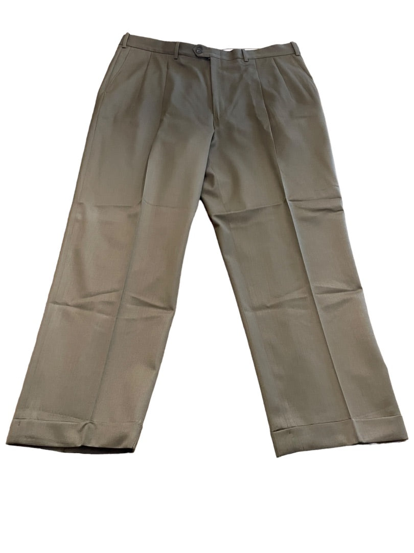 Size 40R JB Britches Nordsrom Mens Cuffed Pleated Winston Dress Pants Worsted Wool Tobacco Brown Italy