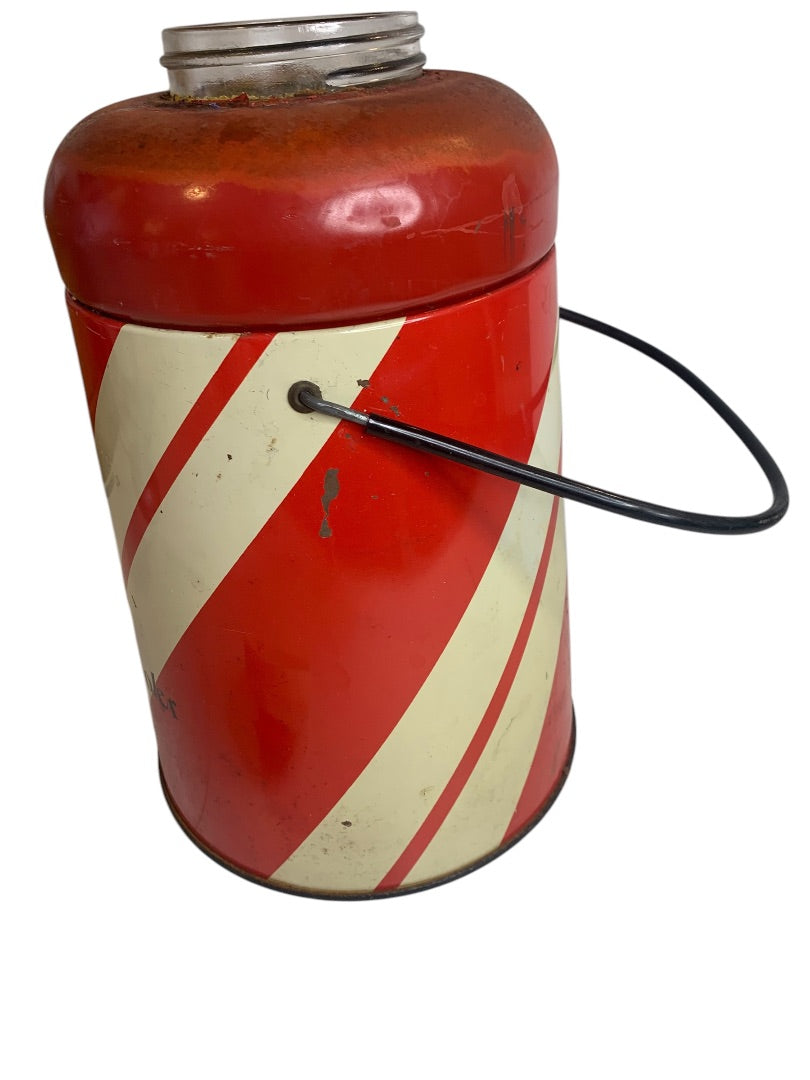 1950s Pelican Cooler Atlas Glass Jar Insert New Rochelle NY Candy Stripe
