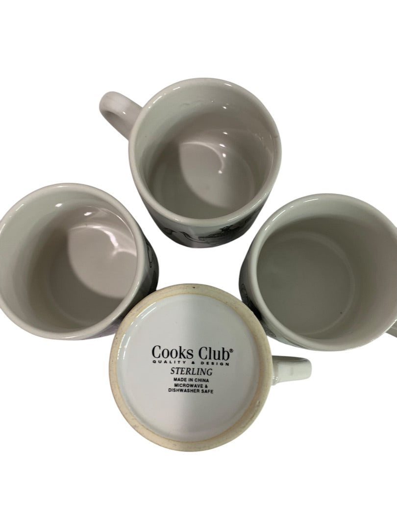 Cooks Club 4 Piece Demitasse Set In Box Kitchen Theme