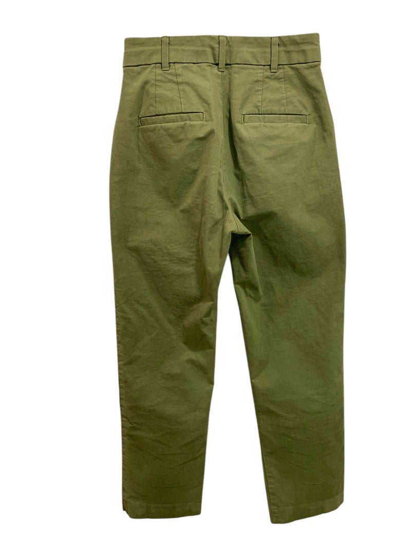 Size 00 Gap Womens Slim Ankle Khaki Pants Olive Green