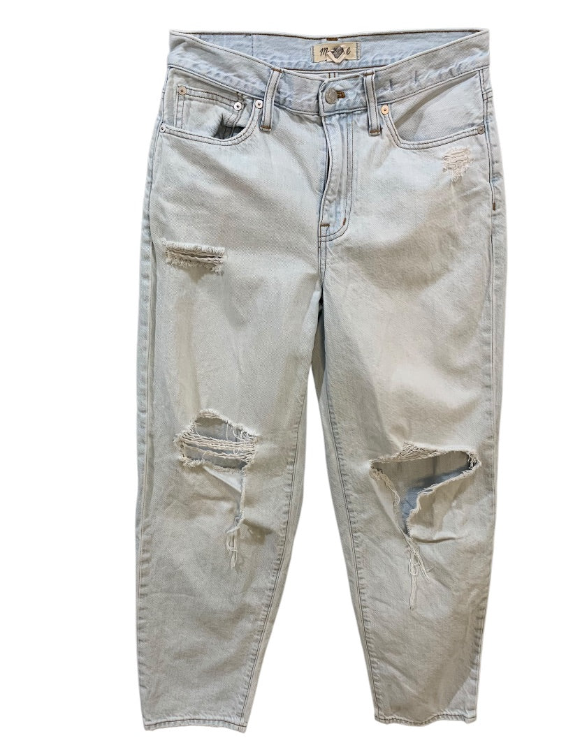 Size 26 Madewell Jeans The Slouchy Boyfriend Womens Light Wash Distressed