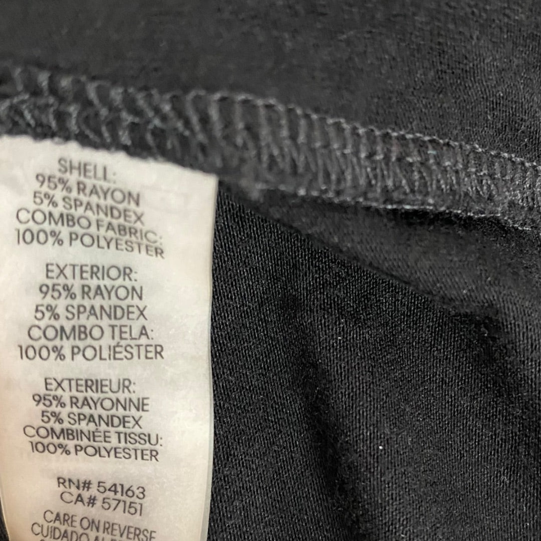 Large Calvin Klein Womens Black Tshirt Chiffon Trim Cap Sleeve