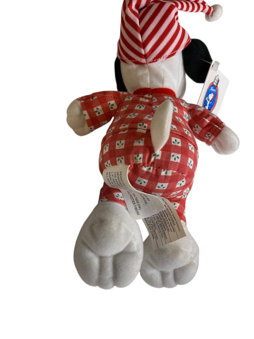 Vintage Whitmans Promotional Nighttime Snoopy Peanuts 9" Plush Bells Christmas