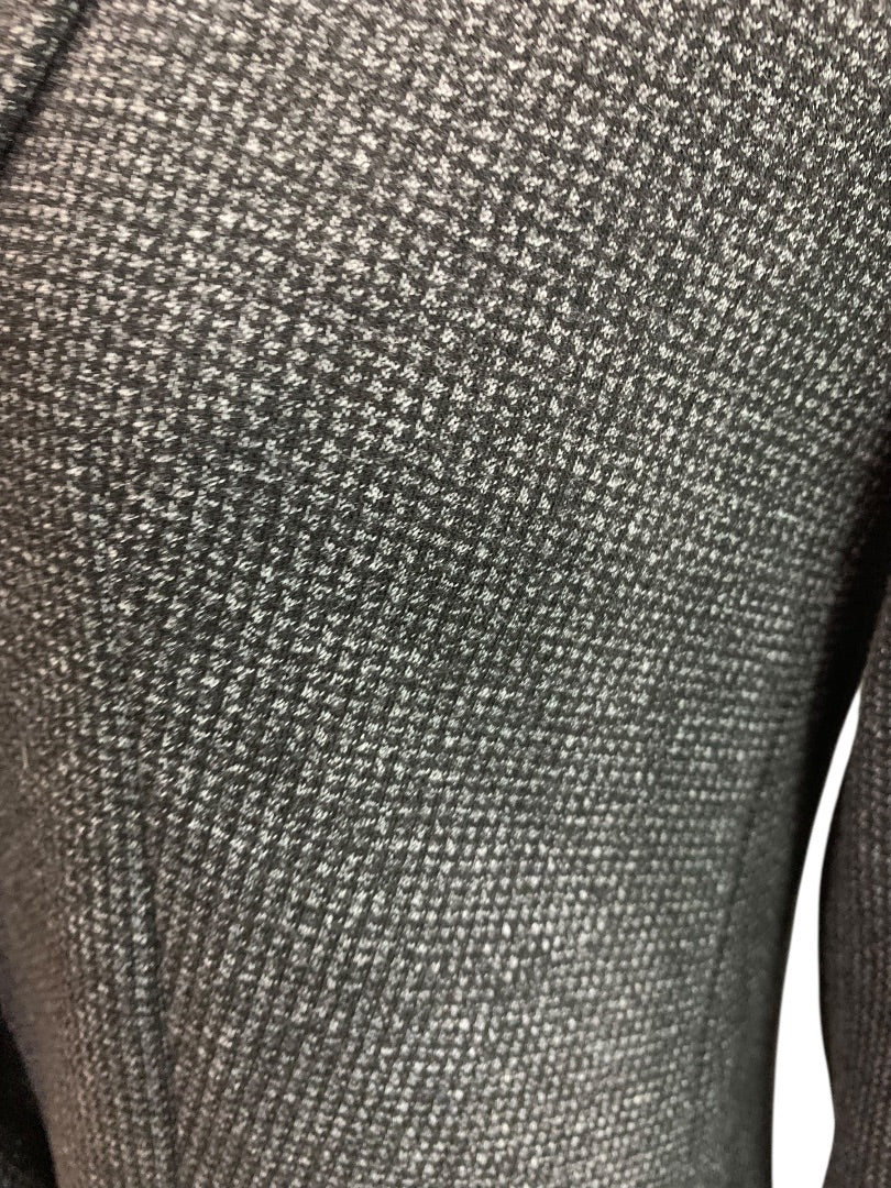 Size 2P Loft Petites Womens Microcheck Blazer Business Soft Black Gray